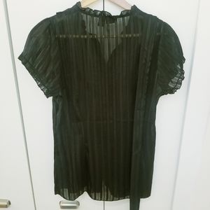 3/$45 | Seduction Black Button Frilly Blouse